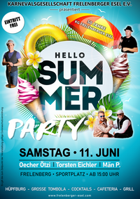 Plakat Hello Summer Party 11.06.2022 Frelenberg